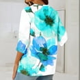 thumbnail image 4 of HADST Womens Tops Clearance - Floral Printed Button V Neck Cotton Linen Tops Spring Tops for Women 2024, 4 of 6