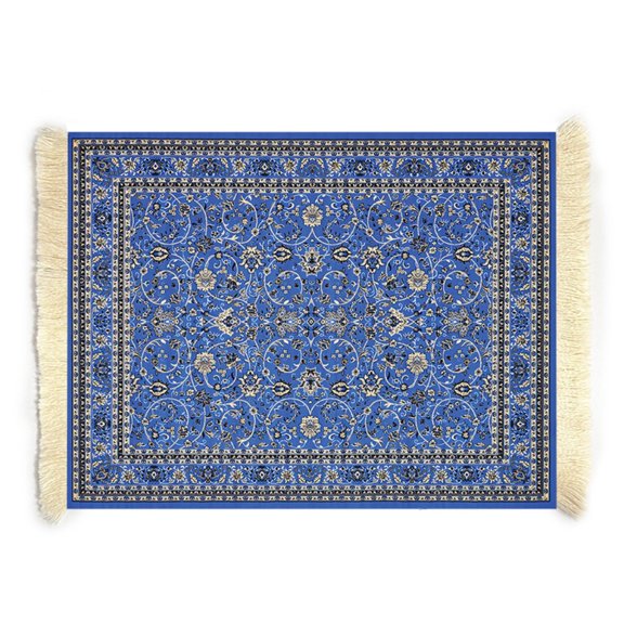 Desk Decor Boho Retro Pattern Keyboard Mat Rug Style Mouse Pad Carpet Mousepads Computer Mat BLUE