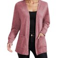 thumbnail image 2 of Lixiuxyad Womens Cardigans Women's Cardigan Soft Lightweight Knit Sweater Open Front Long Sleeve Comfortable Casual Loose Fit Cozy Wrap Cover Up For Daily Wear,Red, 2 of 6