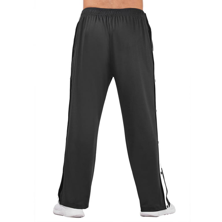 Men's Tearaway Pants Basketball Workout Sweatpants High Split Snap
