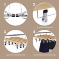thumbnail image 5 of LEDREM 8 Pack Wooden Pants Hangers with Adjustable Metal Clips, 360° Swivel Hook Skirt Hangers for Closet, Natural Grain, 5 of 5