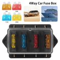 thumbnail image 1 of 4-Way Blade Fuse Box - 12V/32V 4-Circuit Fuse Block with Cover for Automotive Boat Marine(LED Indicator), 1 of 10