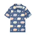 thumbnail image 4 of Girls Polo Shirt Short Sleeve Henley Cute Cartoon Animal Print School Uniform Button Closure Active Comfy T Shirts, 150, 4 of 5