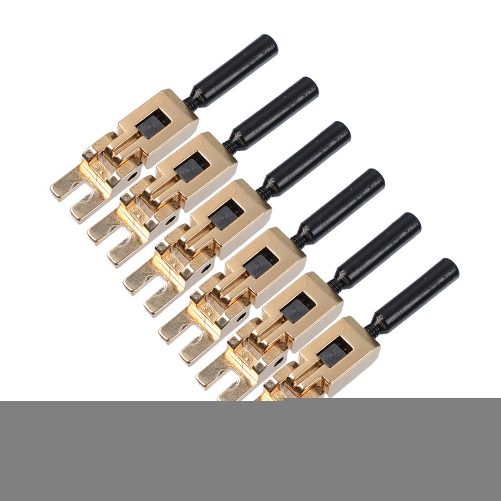 6 Pieces Guitar Bridge Saddles Electric Guitar Parts Metal Construction for DIY Repairs and Musicians