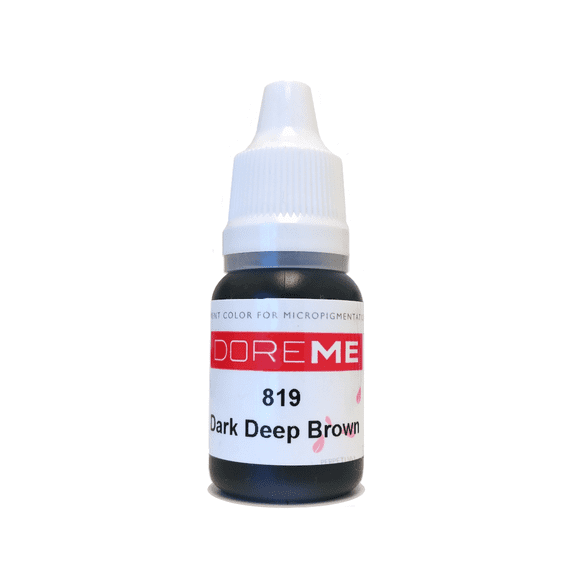 DOREME Permanent Makeup Pigment - Organic Eyebrow Ink Color Tattoo Micro Cosmetic Micropigmentation - Dark Deep Brown