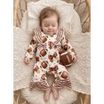 thumbnail image 5 of RUINIXCW Infant Baby Girl Romper Ruffle Long Sleeve Crew Neck Rugby Bow Print Fall Jumpsuit, 5 of 9