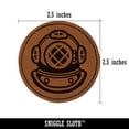 thumbnail image 2 of Antique Vintage Deep Sea Diving Helmet 2.5" Faux Leather Round Engraved Iron-On Patch - Brown, 2 of 6