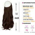 thumbnail image 2 of LELINTA Invisible Wire Hair Extension Curly Long Synthetic Hairpiece 18-20 Inch Hidden Wire Headband for Women Heat Resistant Fiber No Clip No Glue Hairpieces, 2 of 8