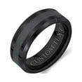 thumbnail image 4 of Bling Jewelry Mens Plain Titanium Wedding Band Ring Beveled Gunmetal Black Plated 8MM, 4 of 4