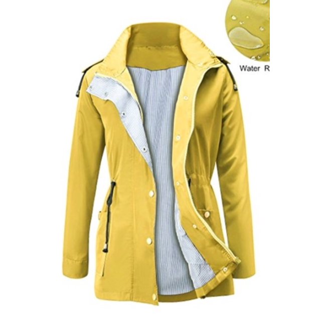 Imperméable Léger à Capuche Multicolore pour Femmes Camping Randonnée Cyclisme Manteau de Pluie