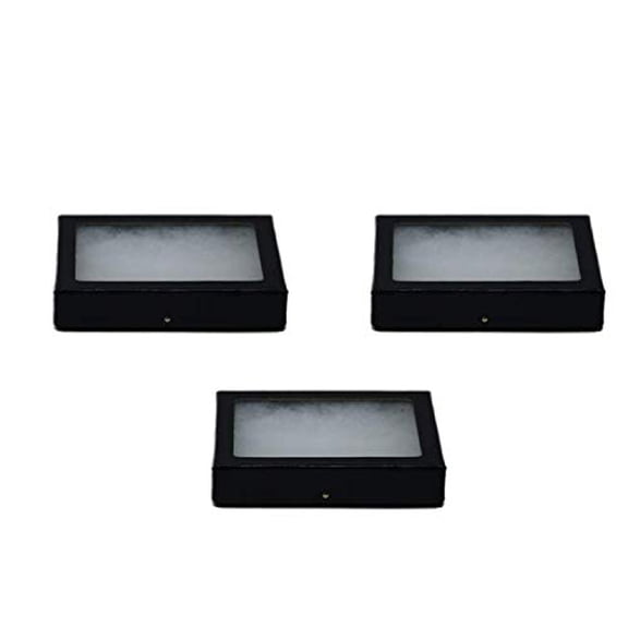 Riker Glass Top Display Cases for Collectables, Arrowheads, Medals & More (3 Pack 4 x 3 x 0.75)