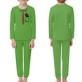 thumbnail image 2 of Renewold Green Clothing Pajama Family Matching Set Christmas Elf Cat Crewneck Loungewear Shirt for Boys Girls 11-12 Years Old 2 Pieces Causal Home Daily Wear T-Shirt, 2 of 5