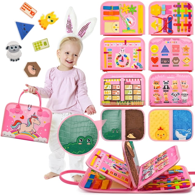 Juguetes sensoriales Montessori Silouka de Busy Board para niños pequeños de 2 a 4 años