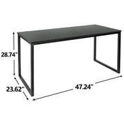 ZENY 47 Laptop Computer Desk Modern Modern Workplace Studio, Black Metal Frame