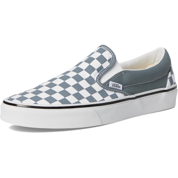 VANS U CLASSIC SLIP-ON UNISEX SNEAKERS - GREY - Theory Checkerboard Stormy Weather / Men 6 / Women 7.5 / Medium