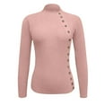 thumbnail image 4 of Bibifish Womens Sweaters Autumn Winter Warm Solid Color Half Turtleneck Knit Tops With Button Degisn Slim Fit Trendy Ladies Sweater Tops, 4 of 5