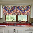 thumbnail image 3 of Yayeee Kitchen Curtains Tier Set of 2 Light Filtering 57"x24" Over Sink Window Panels, Colorful Abstract Eagle, 3 of 7