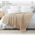 thumbnail image 2 of Soft Fleece Throw Blanket for Couch, Super Soft Velvet Plush Bed Blanket, Fuzzy Cozy and Warm for All Seasons, 50x60 Inches, Camel, 2 of 9