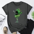 thumbnail image 2 of JURANMO St. Patricks Day Shirts for Women Casual Crew Neck Short Sleeved T Shirts Novelty Wine Glass Printed Fashion Tops Vacation Outfits Dark Gray XXL Today's Lightning Sales, 2 of 6