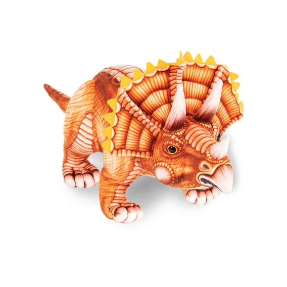 Real Planet 17" Dinosaur Plush Toy - Plush Dinosaur Stuffed Animal, Dinosaur Plushie, Baby Safe Dinosaur Plush, Cute Dinosaur Plushies (Orange Triceratops, 17")