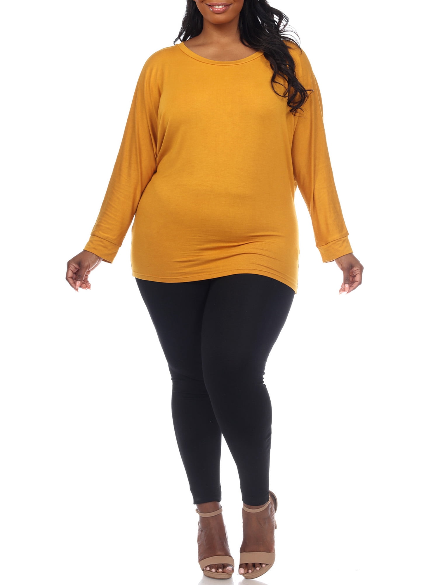 White Mark Women's Plus Size Banded Dolman Top