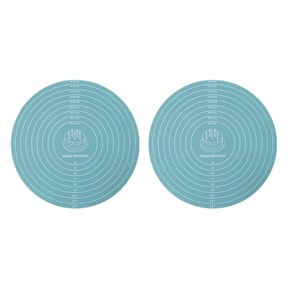 2Pcs Round Silicone Kitchen Dough Rolling Baking Mat For Cake Decorating Pizza Making Bread Kneading And Cookie Crafting