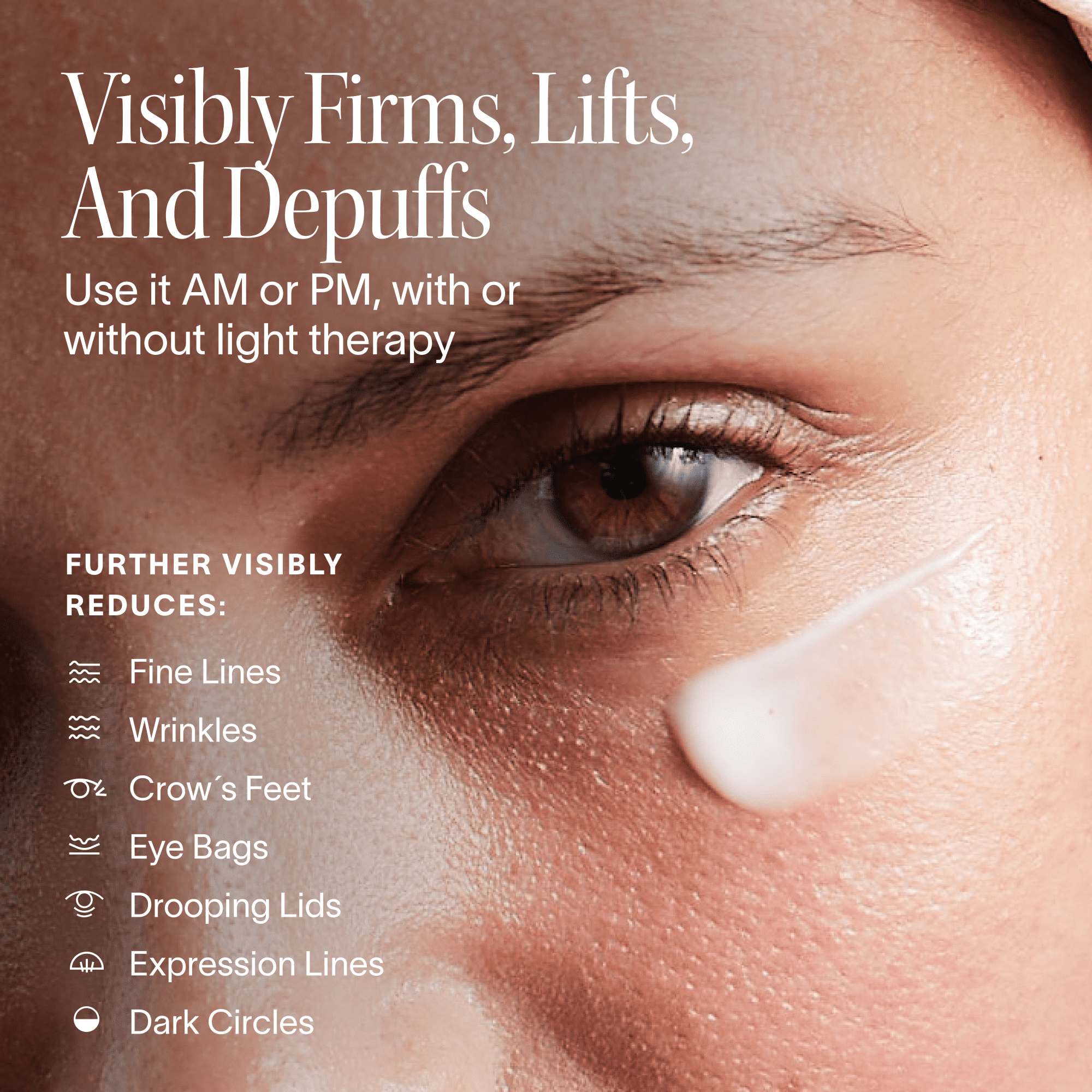 Solawave LightBoost Eye Cream | Visibly Reduces Dark Circles, Puffiness & Eye Bags | Anti-Aging with Caffeine, Vegan Collagen & Peptides | Boosts Light Therapy | 0.5 fl oz