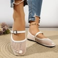 thumbnail image 5 of Miluxas Women's Mesh Ballet Flats Comfortable Dressy Trendy Square Closed Toe Mary Jane Flat Shoes Beige 7(39), 5 of 9