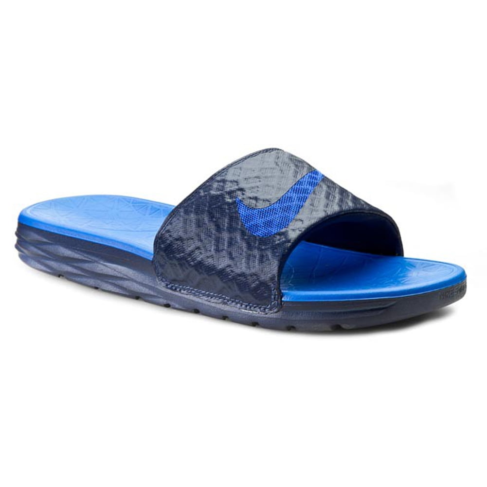 navy blue nike flip flops