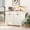 Brown + Antique White, variant on Noble House Farmhouse Double Tilt-Out Trash Cabinet with Drawers, Laundry Sorter Cabinet, Antique White & Brown
