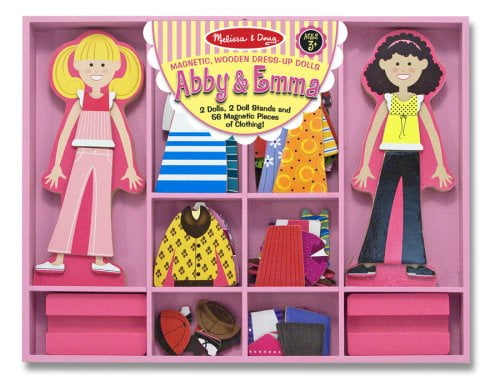 Free Shipping Melissa and Doug Abby and Emma Deluxe Magnetic Dress-Up Set New 