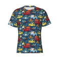 thumbnail image 4 of Vsdgher Vehicles Cartoon with Funny Drivers,Animal Drivers Print Men's Dry Fit Mesh Athletic Shirts Moisture Wicking Tennis T-Shirt Tops, 4 of 9