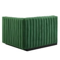 thumbnail image 4 of Modular Sofa Chair, Black Green, Velvet, French Living Lounge Cafe Lobby Hospitality Restaurant, Modern Contemporary Boutique HB33733, 4 of 6