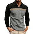 thumbnail image 2 of Ceisia Men Color Block Long Sleeve Zipper Casual Daily Outdoor Versatile Gift Fashion Athletic Top, 2 of 9