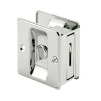 Prime-Line N 6773 Pocket Door Lock and Pull, Solid Brass, Chrome