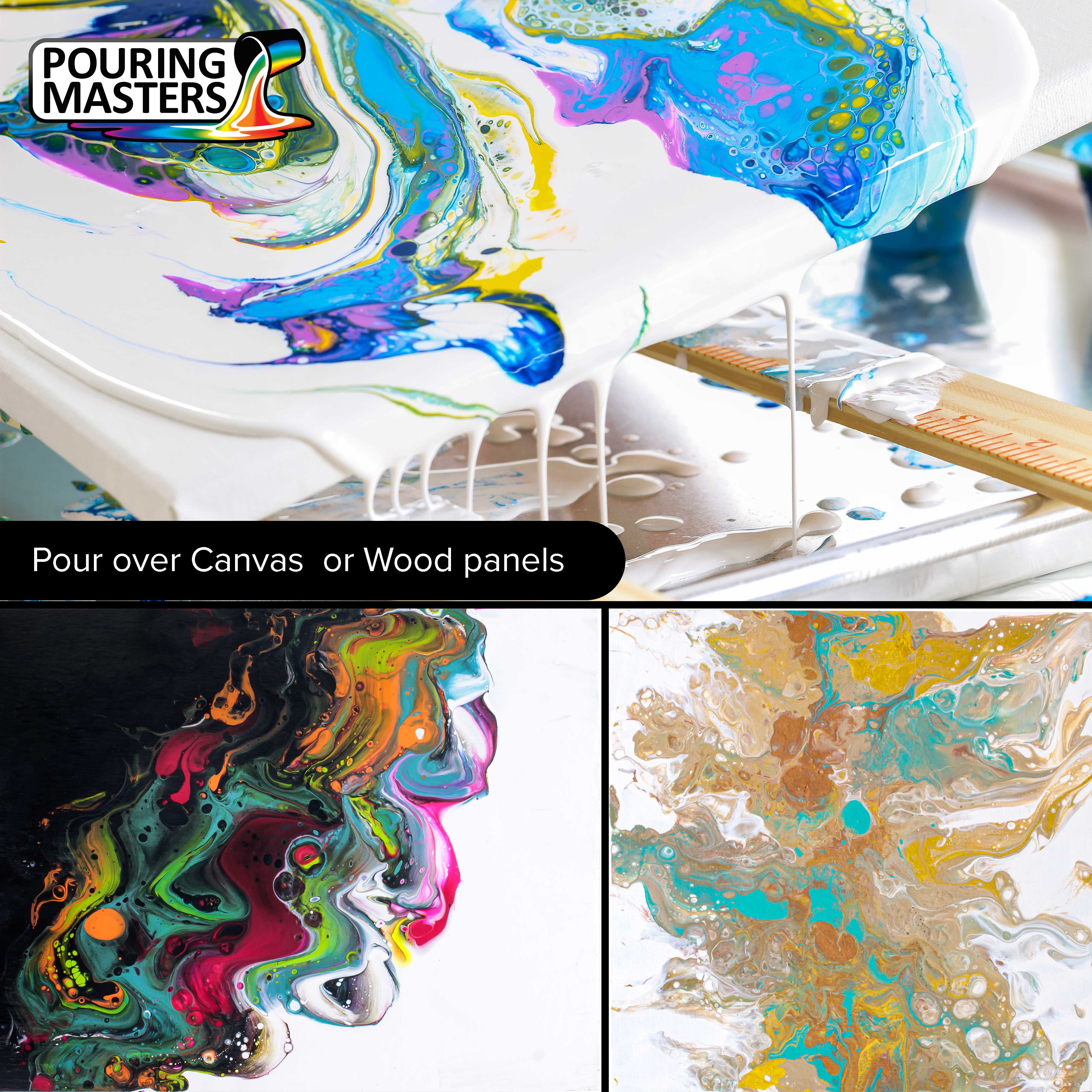 Pouring Masters Magic Aqua/Violet Iridescent Special Effects Pouring Paint - Half Gallon Bottle - Acrylic Ready to Pour Pre-Mixed Water Based for Canvas, Wood, Paper, Crafts, Tile, Rocks and More