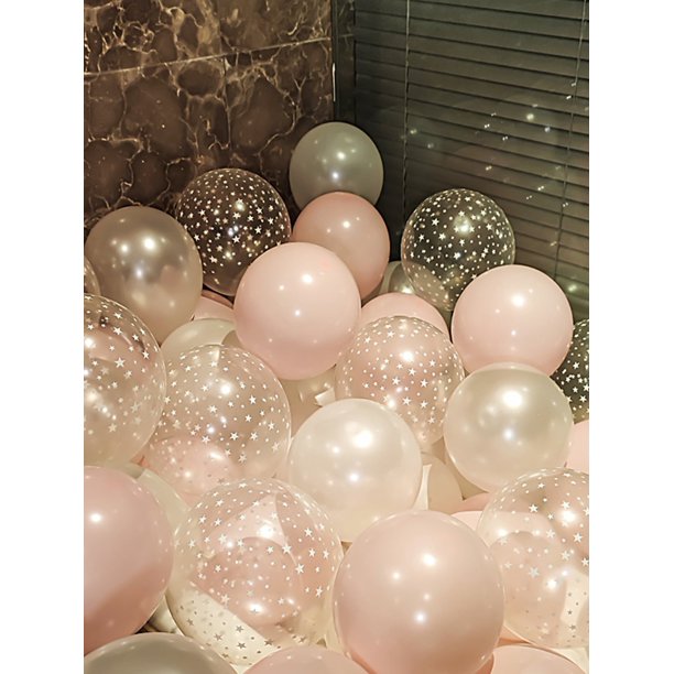30pcs Transparent Latex Balloons With Star Print Party Balloons For Birthday Wedding Graduation School Reunion Decoration