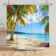 thumbnail image 4 of SUNOLIFE Sea Beach Shower Curtain Summer Hawaii Ocean Seaside Fabric Bathroom Curtain with Hooks,72x78 in, 4 of 4