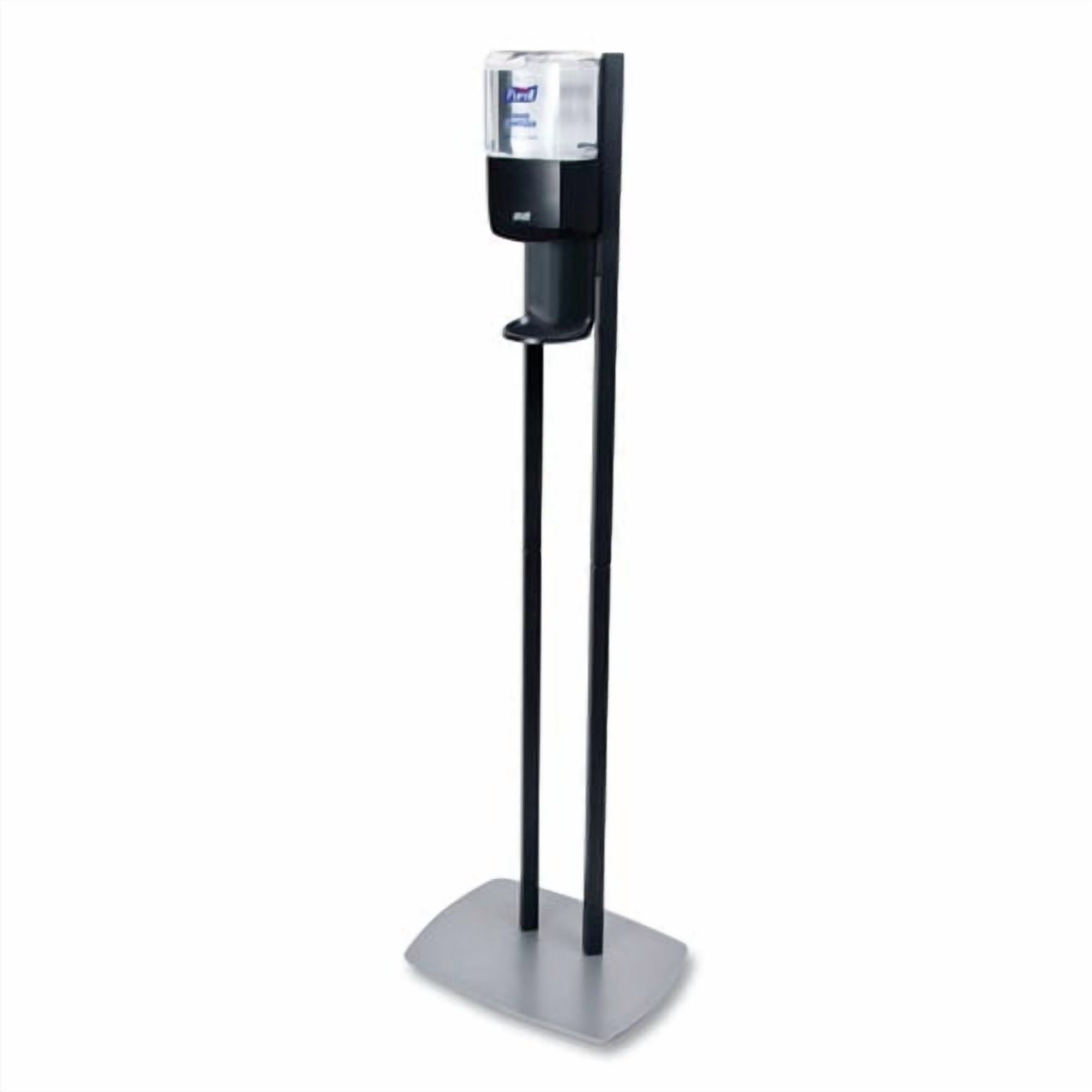 Es8 Hand Sanitizer Floor Stand With Dispenser, 1,200 Ml, 13.5 X 5 X 28.5, Graphite/silver | Bundle of 2