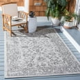thumbnail image 2 of SAFAVIEH Courtyard Darin Botanical Indoor/Outdoor Area Rug, Grey/Black, 6'7" x 9'6", 2 of 15