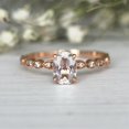 thumbnail image 2 of HeartsAndYou 2ct Oval Cut Natural Peach Morganite Moissanite Stylish Ring 14k SOLID Rose Gold, 2 of 9