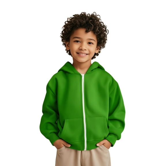 Kids Girls Hoodies Green Zip Up Hoodie Casual Long Sleeve Hoodie Sweatershirt Pullover Fall Winter Clothes Toddler Clothes for Girls 9-10 Years Kids Clothes
