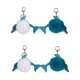 thumbnail image 1 of BRIGHTFUFU 4 llaveros divertidos con forma de delfín y bolas de pelo, creativos y encantadores, para decorar llaves, pequeños regalos para niñas y mujeres (azul y blanco)., 1 of 1