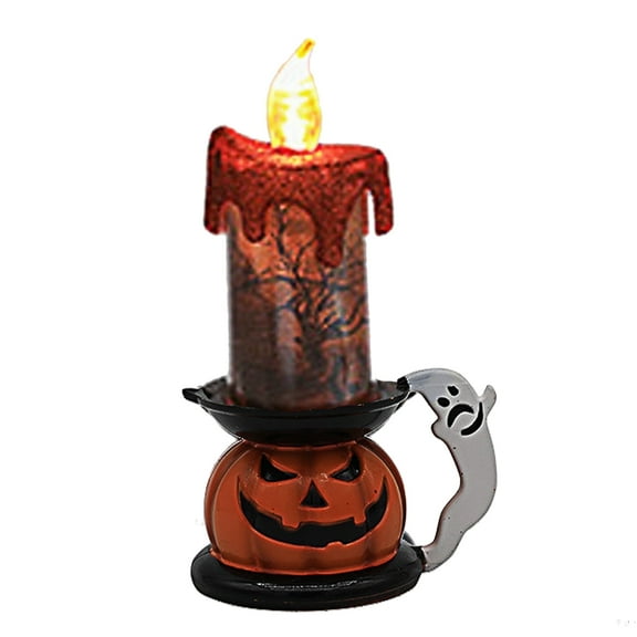 6.69×3.94in Halloween LED Electronic Pumpkin Light - Material , Decor for Halloween Party, Tables, Shelves, Mantels, Living room, Bedroom, space, Flameless & Eerie Design, 1PC