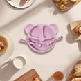 thumbnail image 3 of Non-Slip Divided Plate with Suction Cup - Food-Grade Plastic Feeding Bowl for Travel, Home, High Chair - Heat-Resistant Easy-Clean & Portable (Pink), 3 of 6