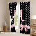 thumbnail image 3 of Manfei Letter A Print Blackout Curtains,Pink Dreamy Bow Window Curtains Pack of 2 (38x45 Each), 3 of 6