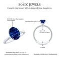 thumbnail image 5 of Oval Shape Lab Grown Blue Sapphire Solitaire Ring with Surprise Diamond (4 Carat, AAAA Quality), 925 Sterling Silver, US 4.00, 5 of 8