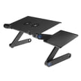 thumbnail image 2 of ajustable para computadora portátil, soporte para computadora portátil para cama Escritorio portátil para regazo Estación de trabajo par Negro con ventilador de refrigeración CUTICAT soporte para laptop plegable, 2 of 8