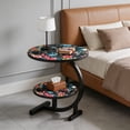 thumbnail image 4 of Bedside Table - Indoor/Outdoor Side Table, Sturdy Metal Frame Lightweight Space-Saving Design, Suitable for Living Rooms, Balconies, Offices - Easy to Move, Decorative Bedside Table, 4 of 5