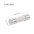 thumbnail image 2 of Fusible de cartucho automotriz 3.15A 250V 5x20mm de reemplazo de tipo lento para amplificador de alarma de audio de automóvil 6 piezas, 2 of 5